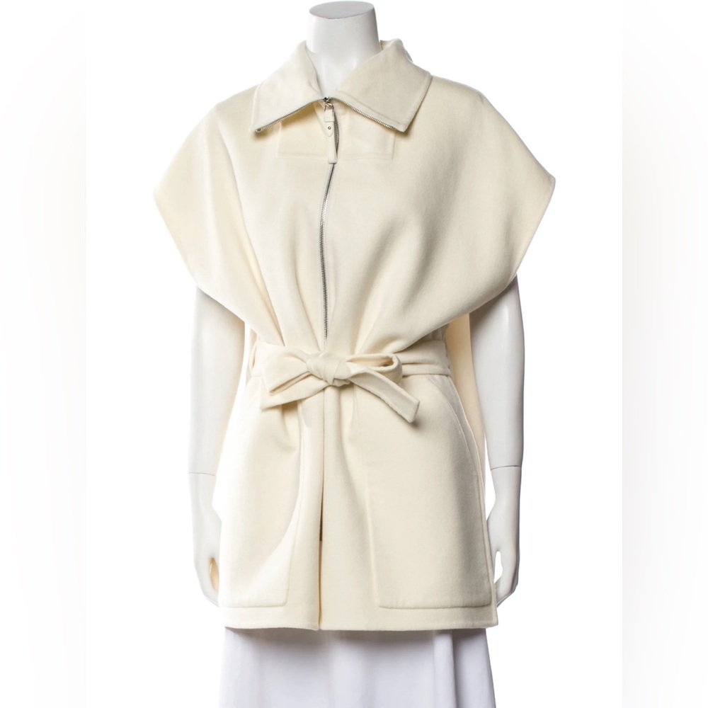 Hermes natural cream color cashmere sleeves coat